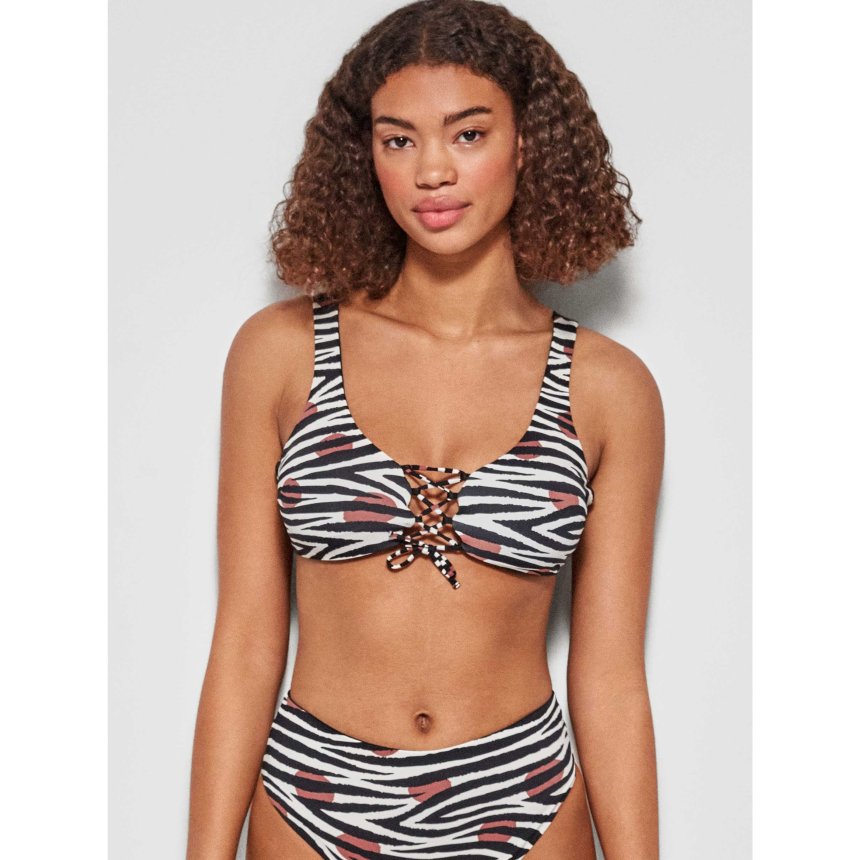 Douple sided zebra bikini bra